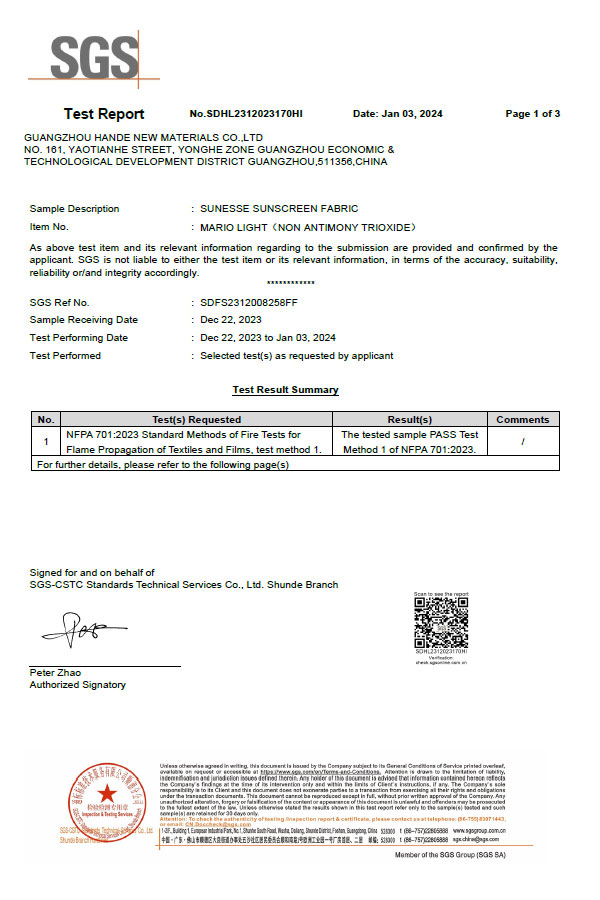 FR(US)- NFPA 701 TM#1