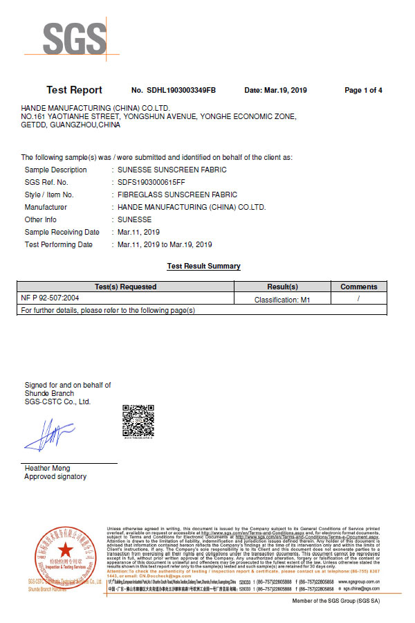 M1( F ) - NF P 92-507 (Fiberglass)